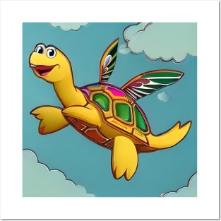 Flying Turtle Posters and Art